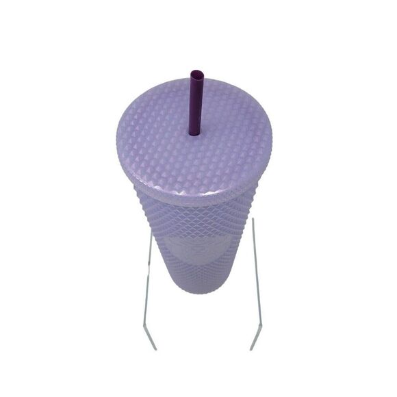 Starbucks 2021 Holiday Icy Lilac Bling Studded Cold Cup Tumbler 24oz Pastel - Picture 2 of 8
